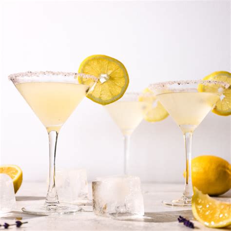 Lavender Lemon Drop Martini With Cocktail Sugar Rim Drinks