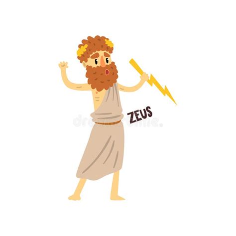 Ilustração Grega Dos Desenhos Animados Do Zeus Do Deus Ilustração do