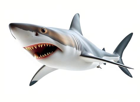 large tooth shark  white background premium ai generated image