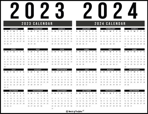 Printable Calendar 2023 and 2024 | Printable Calendar 2024