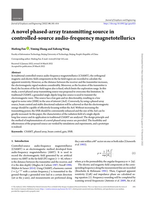 Pdf A Novel Phased Array Transmitting Source In Controlled Source