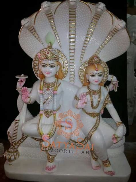 White Painted Marble Vishnu Lakshmi Statue For Worship At Rs In