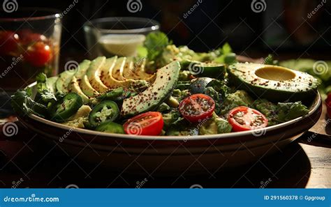 Freshness On A Plate Healthy Salad Gourmet Meal Vegetarian Appetizer