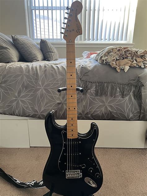 Sq Squier Stratocaster Mij 1983 1984 Black Reverb