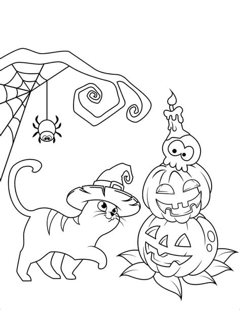 Coloriage Chat D Halloween T L Charger Et Imprimer Gratuit Sur