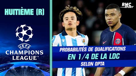 Ligue des Champions Probabilités de qualifications en 1 4 selon Opta