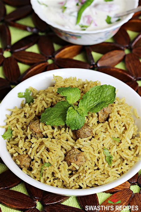 Soya Chunks Biryani Meal Maker Biryani Swasthis Recipes