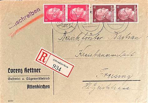 Drittes Reich Deutschland Briefumschlag Mit Briefmarke