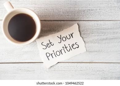 Set Your Priorities Reminder Handwriting On Stock Photo Edit Now