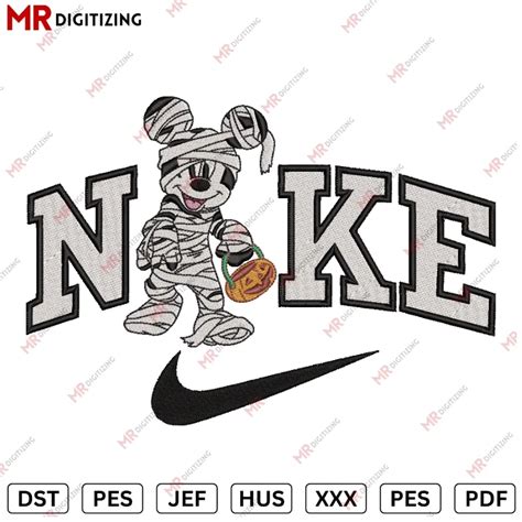 Nike Mickey Halloween Embroidery Design Dst Pes Jef Etc