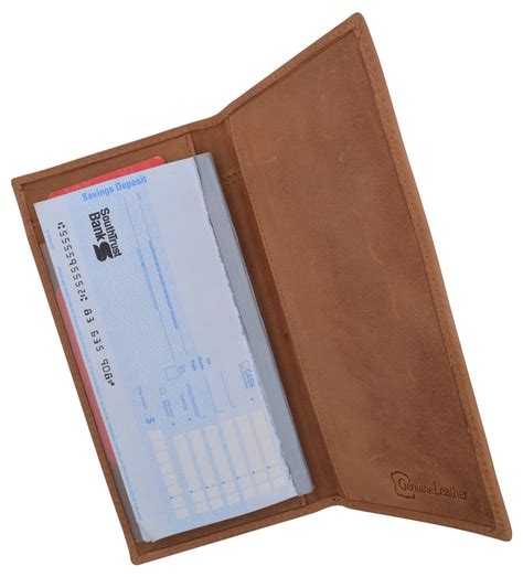 RFID Blocking Vintage Style Genuine Leather Simple Checkbook Cover RFI ...