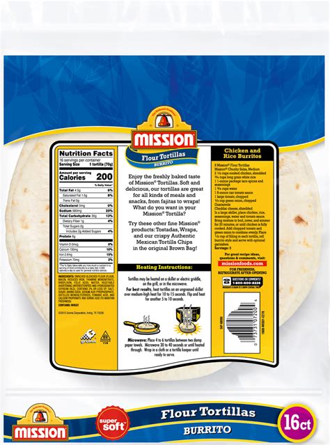 Mission Super Soft Flour Tortillas Burrito Planogram Back