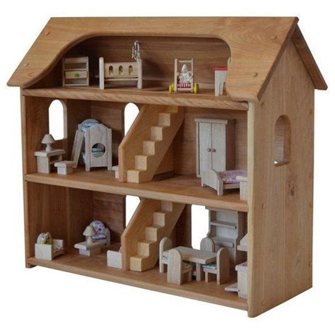 Handcrafted Natural Wooden Toy Dollhouse Waldorf Dollhouse Wooden Doll