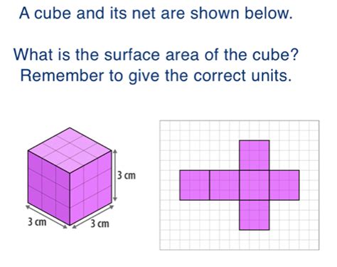 Solved A Cube And Its Net Are Shown Below What Is The Surface Area Of