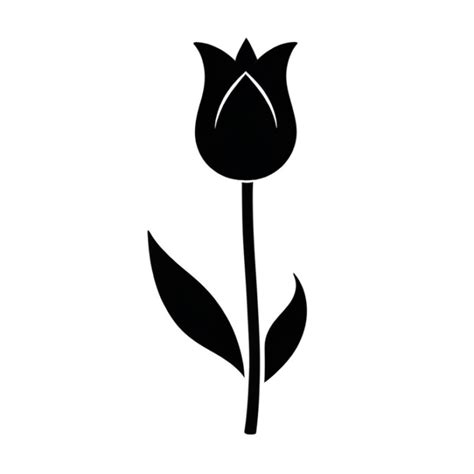 Elegant Tulip Silhouette Svg