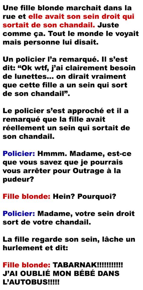 La Fille Blonde Avec Son Sein Droit Qui Sortait De Son Chandail