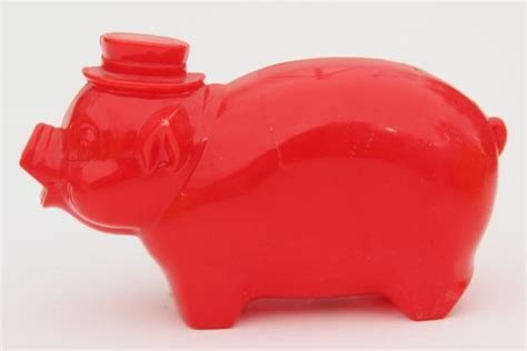 50s Vintage Piggy Bank Collection Happy Pigs Hard Plastic Novelty Toys