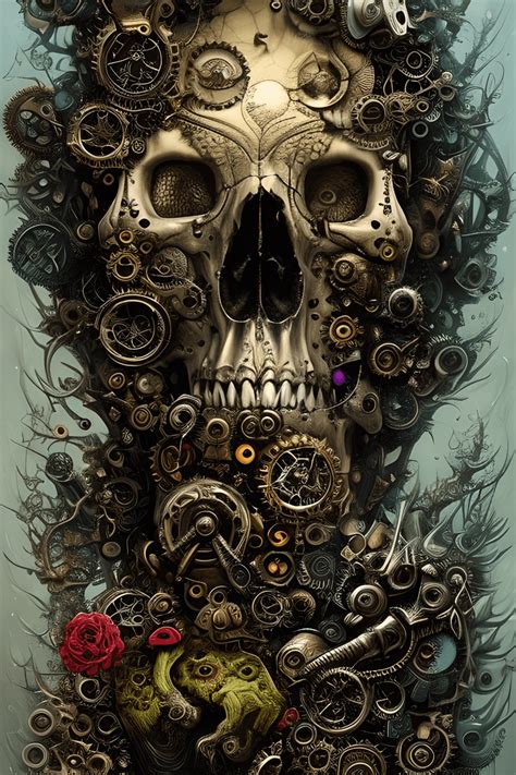 Skull Graphic With Steampunk Elements · Creative Fabrica