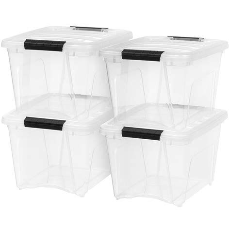 Iris Usa 19 Quart Stackable Plastic Storage Bins With Lids And Latching