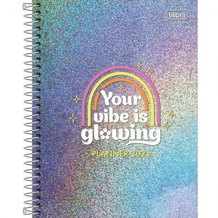 Planner Espiral Glow 2024 Tilibra Destak Papelaria