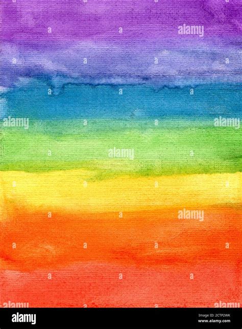 Abstract Colorful Striped Rainbow Watercolor Background Closeup Stock