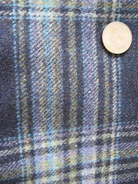 Vintage Blue Plaid Pendleton Wool Fabric Yardage By Glamourstitch