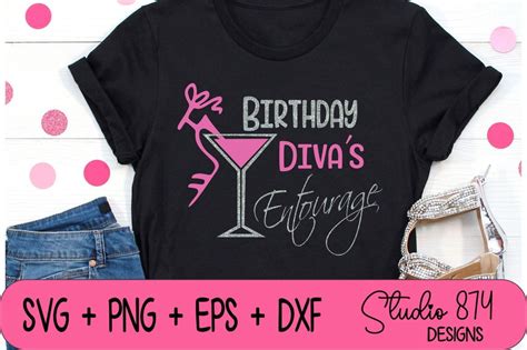 Birthday Divas Entourage Vinyl Svg Eps Instant Download Digital Cut