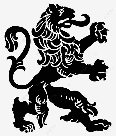 Heraldic Lion Black Symbol Heraldry Vector Black Symbol Heraldry PNG