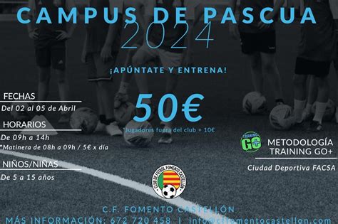 Abiertas Las Inscripciones En El Campus De Pascua Del CF Fomento