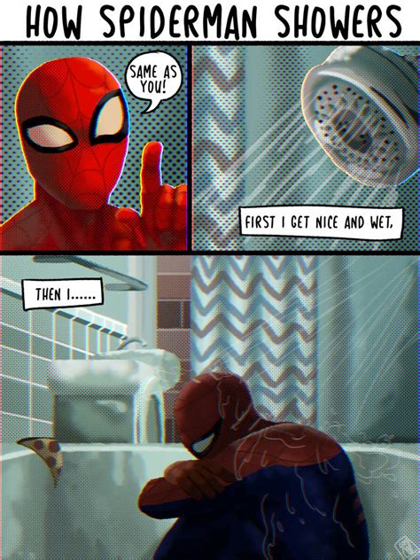 How Spider Man Showers By Whysatan999 On Deviantart