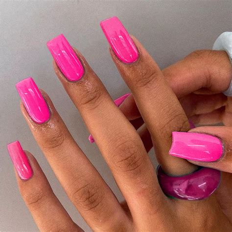 Amazon Kxamelie Hot Pink Press On Nails Medium Coffin Nails Press