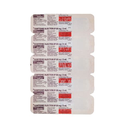 Rantac 50 Mg Injection 5x2 Ml Price Uses Side Effects Composition