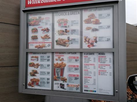 Speisekarte Von Kentucky Fried Chicken Restaurant Braunschweig