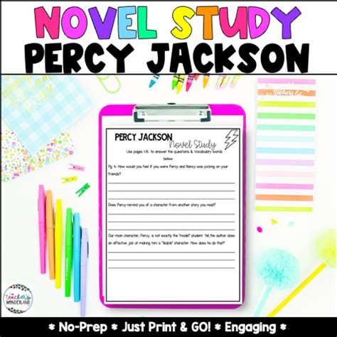 Percy Jackson And The Lightning Thief Novel Study Book Study