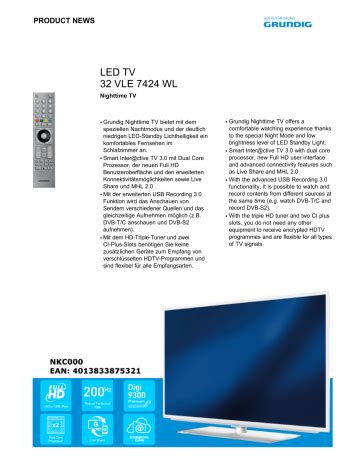 Grundig Vle Wl Led Tv Leaflet Manualzz