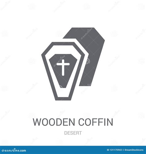 Wooden Coffin Icon Trendy Wooden Coffin Logo Concept On White B Stock