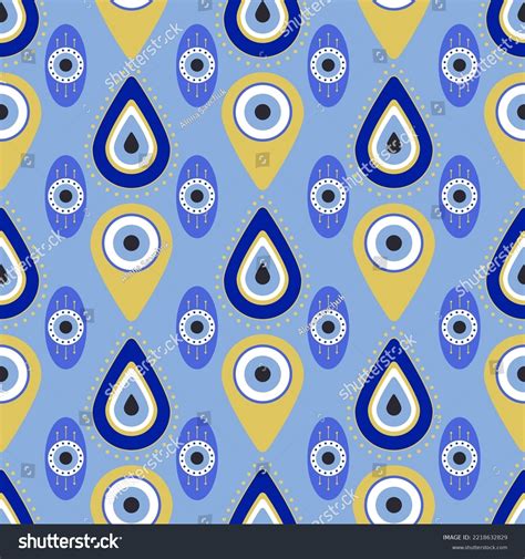 Greek Evil Eye Seamless Pattern Isolated Stock Vector Royalty Free