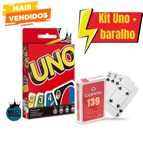 Kit Jogo De Cartas Uno Baralho Ideal Para Brincar Familia E Amigos A