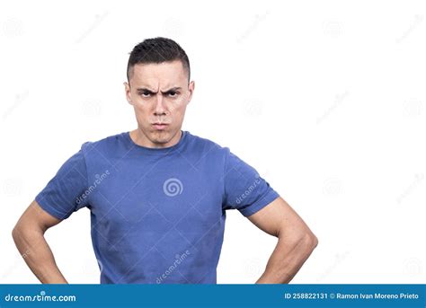 Angry Man Facing The Camera With A Furrowed Brow Stock Image Image Of