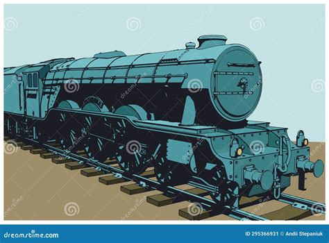 Steam Locomotive Poster Stock Illustration Illustration Of Machinery