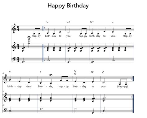 How To Play Happy Birthday On Piano Piano And Voice With Brenda