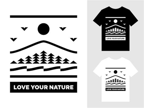 Premium Vector Mountain Landscape Logo T Shirt Design Premium Vector