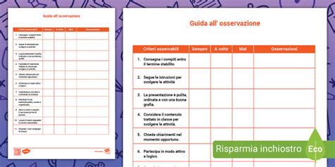 Scheda Per La Valutazione Lehrer Gemacht Twinkl