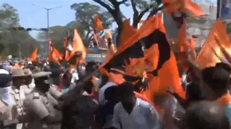 Controversy Erupts In Karnataka Over Removal Of Lord Hanuman Flag Bjp