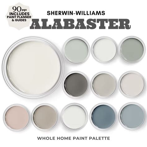 Sherwin Williams Alabaster Paint Color Palette Coordinating Colors For