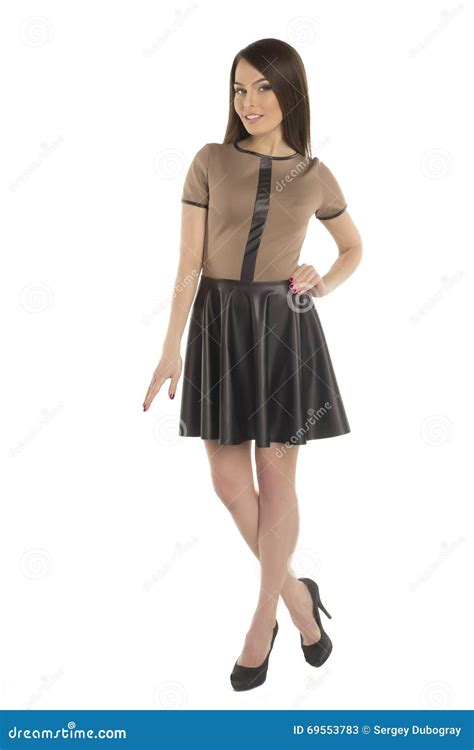 Beautiful Girl In A Short Dress Posing Stock Image Image Of Model