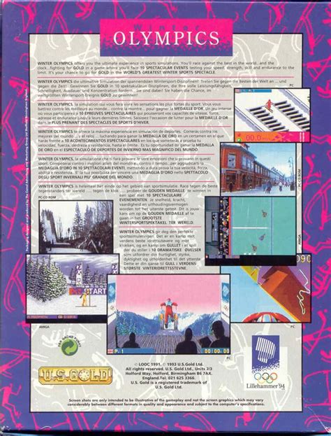 Winter Olympics Lillehammer 94 Cover Or Packaging Material MobyGames