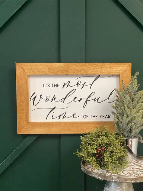 Wonderful Time Sign Christmas Carol Sign Rustic Christmas Decor