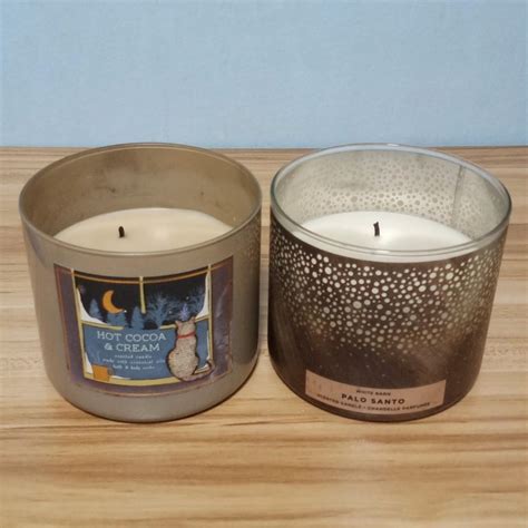 BBW Hot Cocoa Cream Candle Bath Body Works Wick Candle Furniture Home Living Home