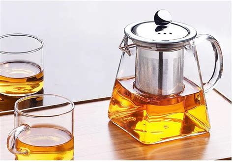 Hot Sale 350ml 550ml 750ml 950ml Square Borosilicate Glass Teapot Decorative Tea Kettles With